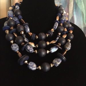 Chico’s stone and wood necklace